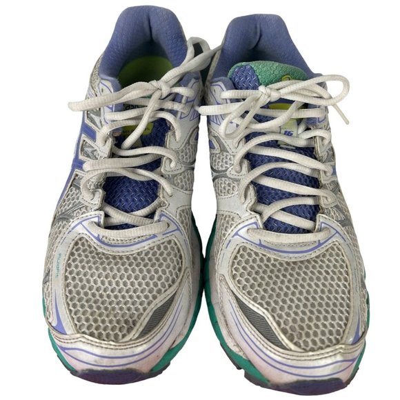 Asics - GEL-Nimbus 16 White Purple Teal Running Shoes - Women's 8 - T485N - Picture 3 of 9